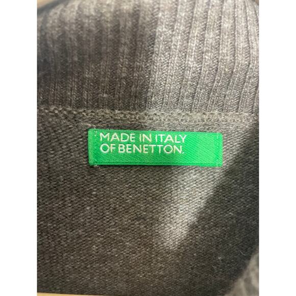 Of Benetton Women’s Medium heathered brown knit turtleneck cashmere blend - Picture 2 of 7